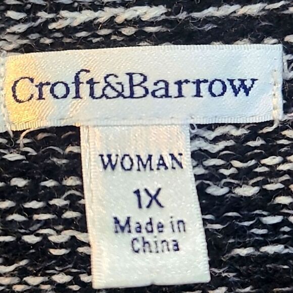 Croft & Barrow Black Tweed Pullover Sweater, Size 1X - Picture 6 of 7